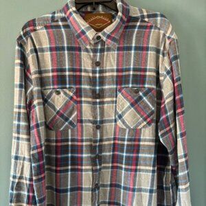 Red Camel Shirt Men XL Red Black Gray Plaid Long Sleeve Button Up Pocket Flannel